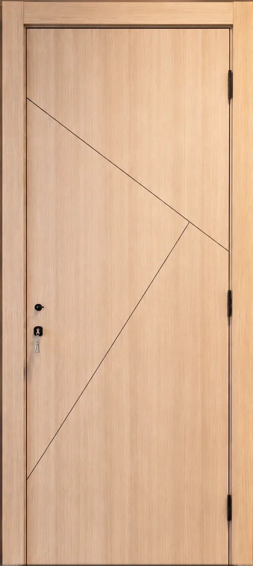 SPC 01 Minimal Line door — light oak leaf with diagonal inlay lines