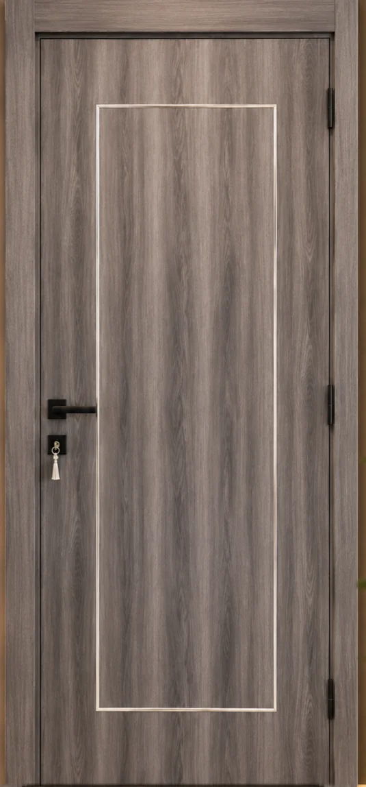 WPC 05 Silver Frame door — grey leaf framed by a slim silver profile